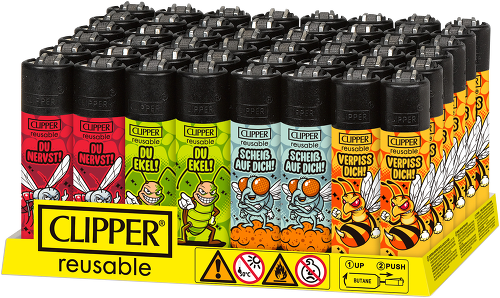 Feuerzeuge, Mehrwegfeuerzeuge, Clipper-Feuerzeuge, Kunststoff, Comic-Motive