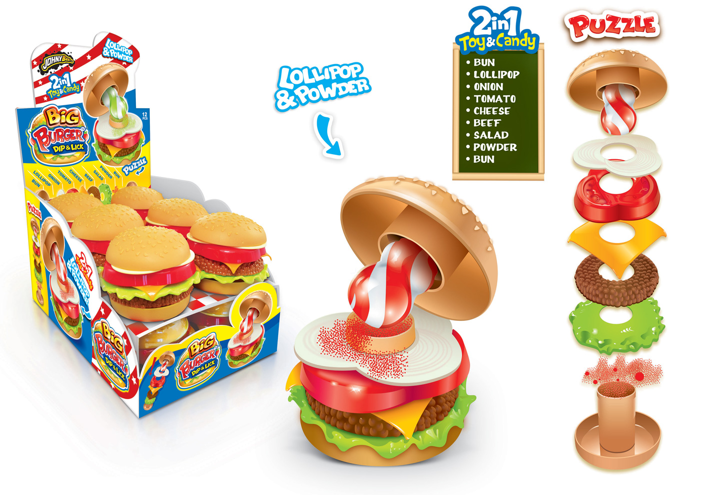 Johny Bee Big Burger Toy & Candy