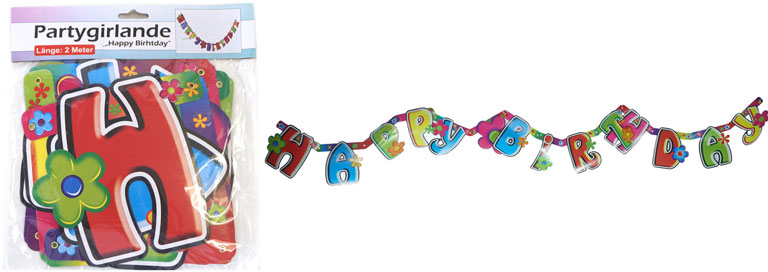 Partygirlande "Happy Birthday"