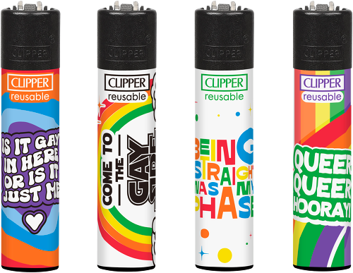 Clipper-Feuerzeug, wiederverwendbar, Kunststoff, mehrfarbig, Regenbogenmuster