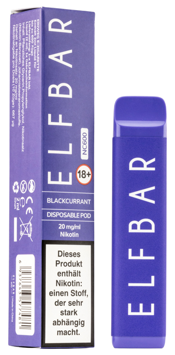 Elfbar NC600 "Blackcurrant" mit Nikotin