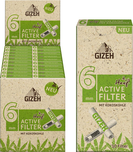 GIZEH Bio-Hanf & Gras Active Filter 6 mm