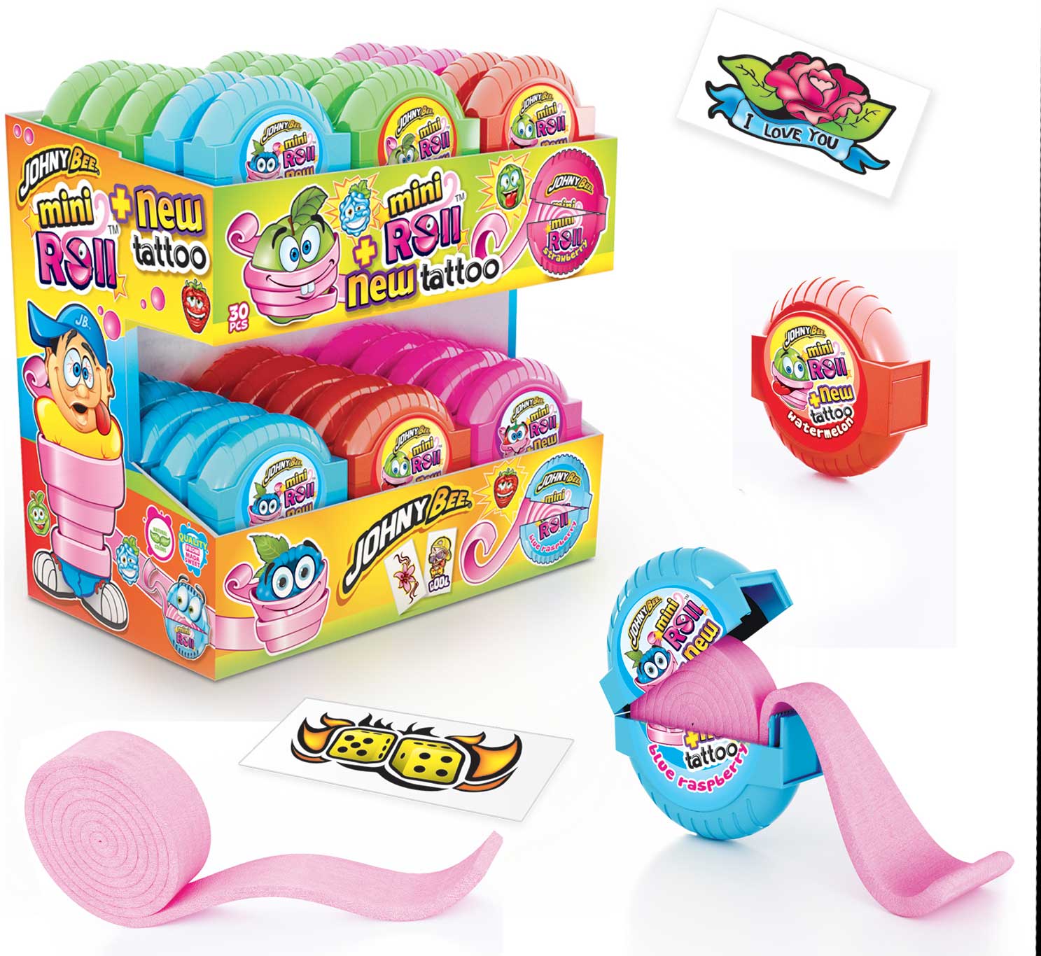 Johny Bee Mini Roll Kaugummiband