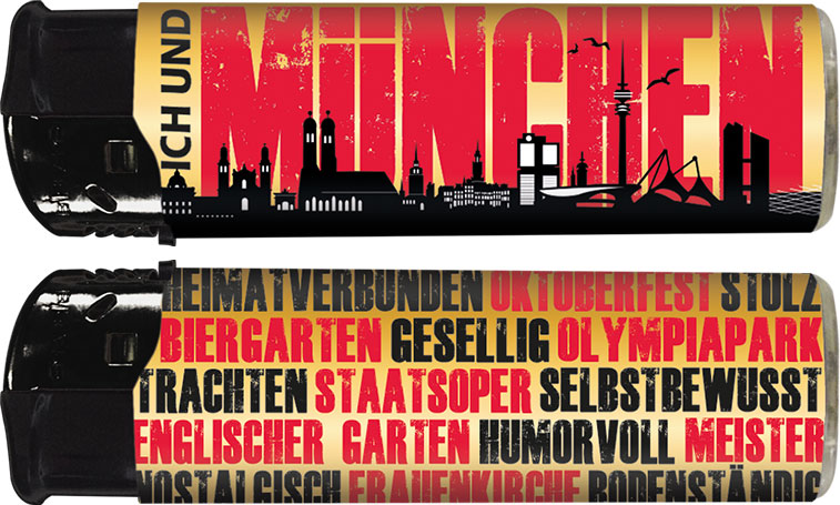 B!FLAME Premium+ Motiv-Feuerzeug "Ich und... München"