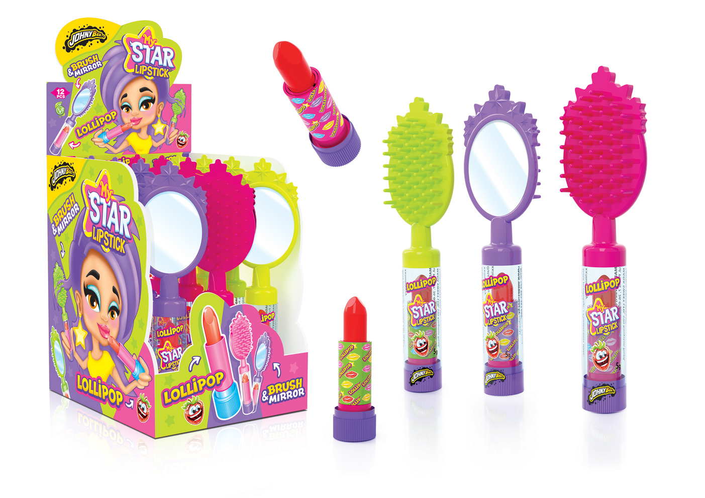 Johny Bee Star Lipstick Lollipop