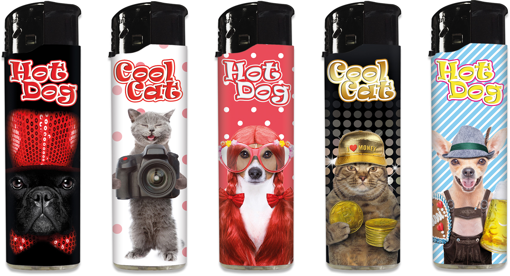 B!FLAME Lizenz-Feuerzeug "Cool Cats & Hot Dogs 2"