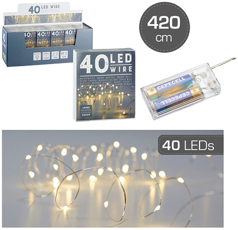 Lichterkette Draht/Mikro 40 LEDs Indoor