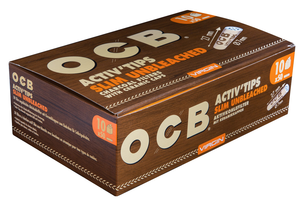 OCB Activ ´Tips Slim Unbleached, 7 mm 1 DP (10 Packungen)